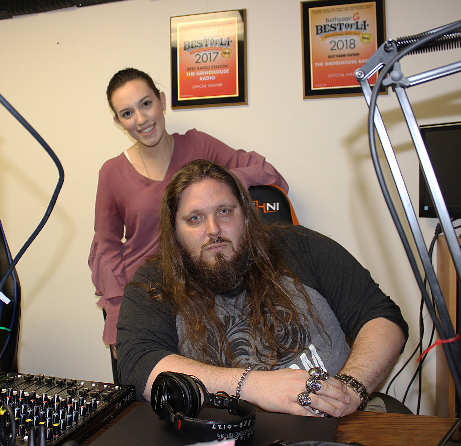 The Grindhouse Radio is a contender in SCORE’s American Small Business Championship. Kim Adragna, 23, of Merrick and William “Brimstone” Kucmierowski, 43, recently spoke to the Herald about the contest.