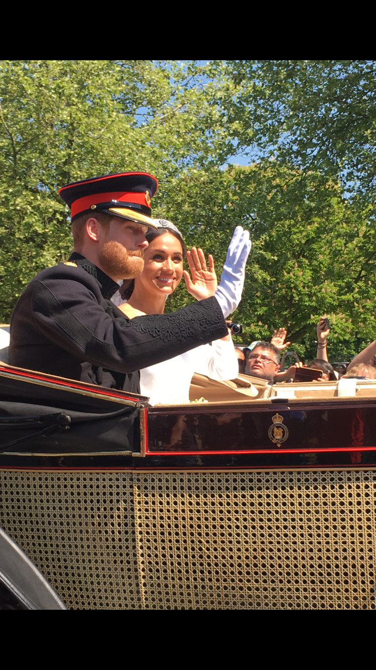 Prince Harry and Meghan Markle rode through the streets of London after their wedding.