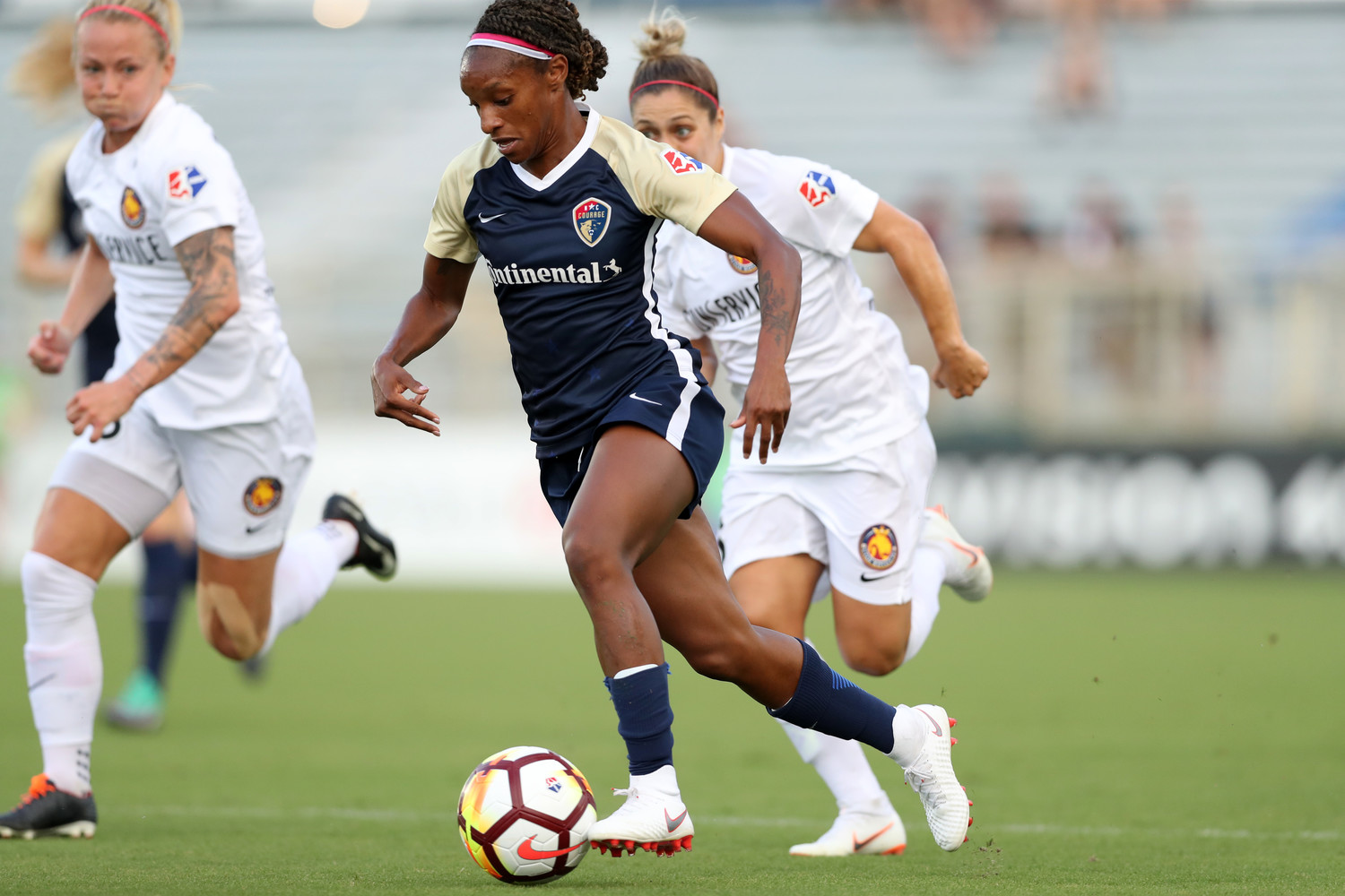 Crystal Dunn leads the North Carolina Courage — who sit atop the National Women’s Soccer League standings — with six goals this season.