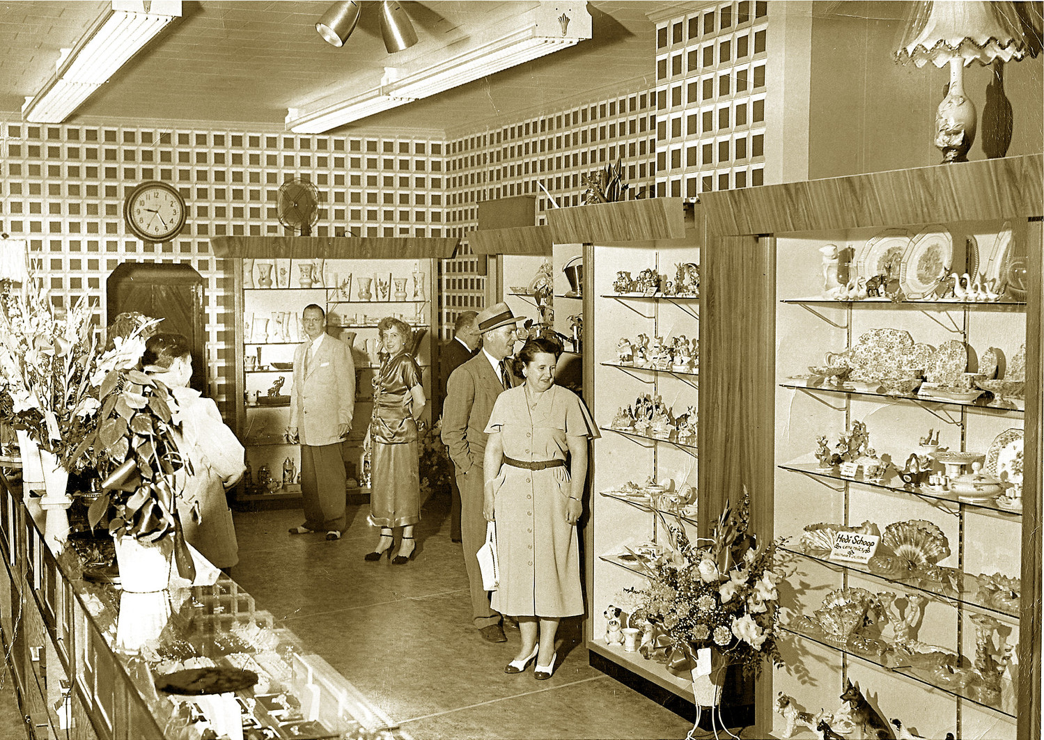 Customers browsed Gennaro Jewelers, circa 1950.