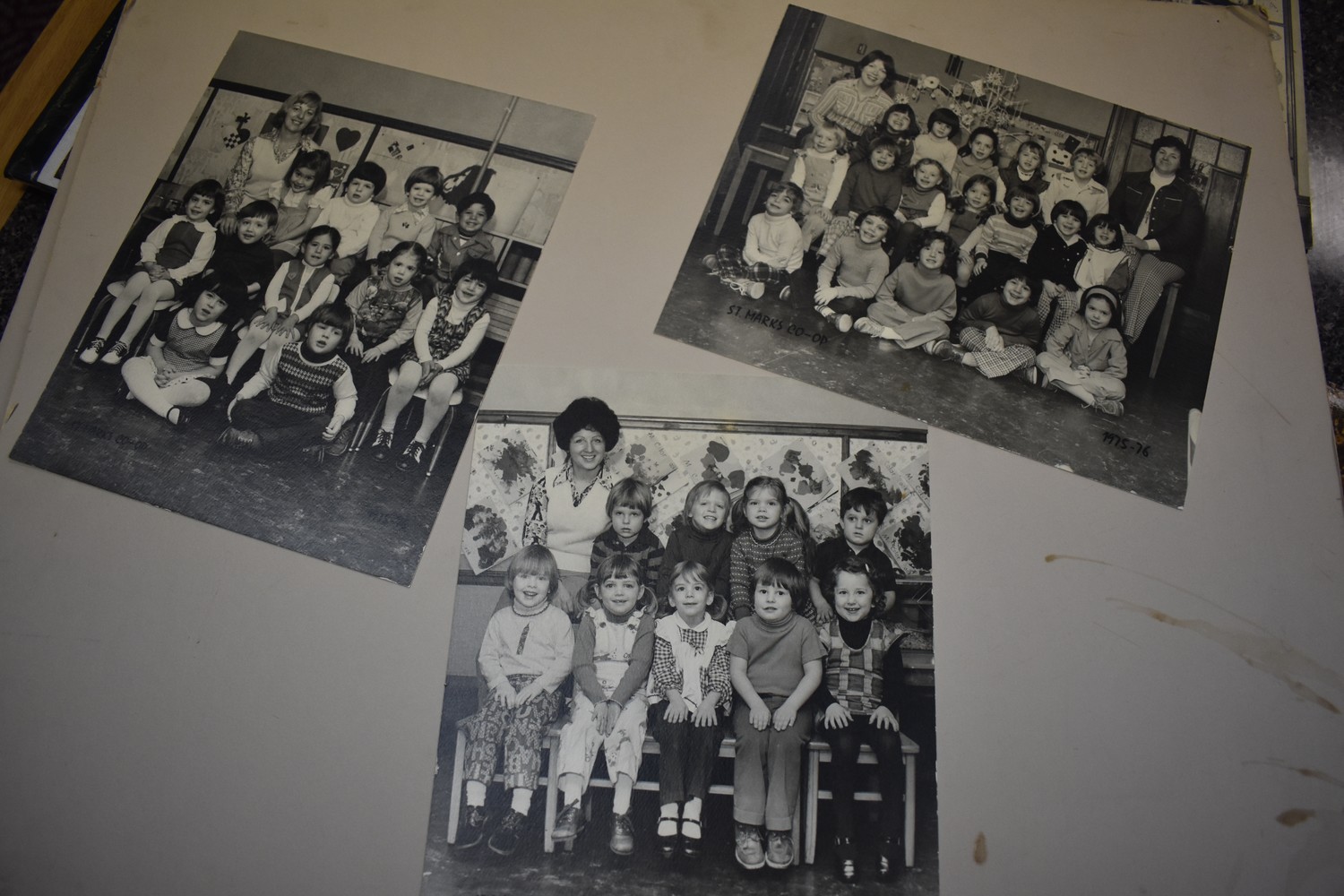 A placard at the school has photos of classes dating back to the 1970s.