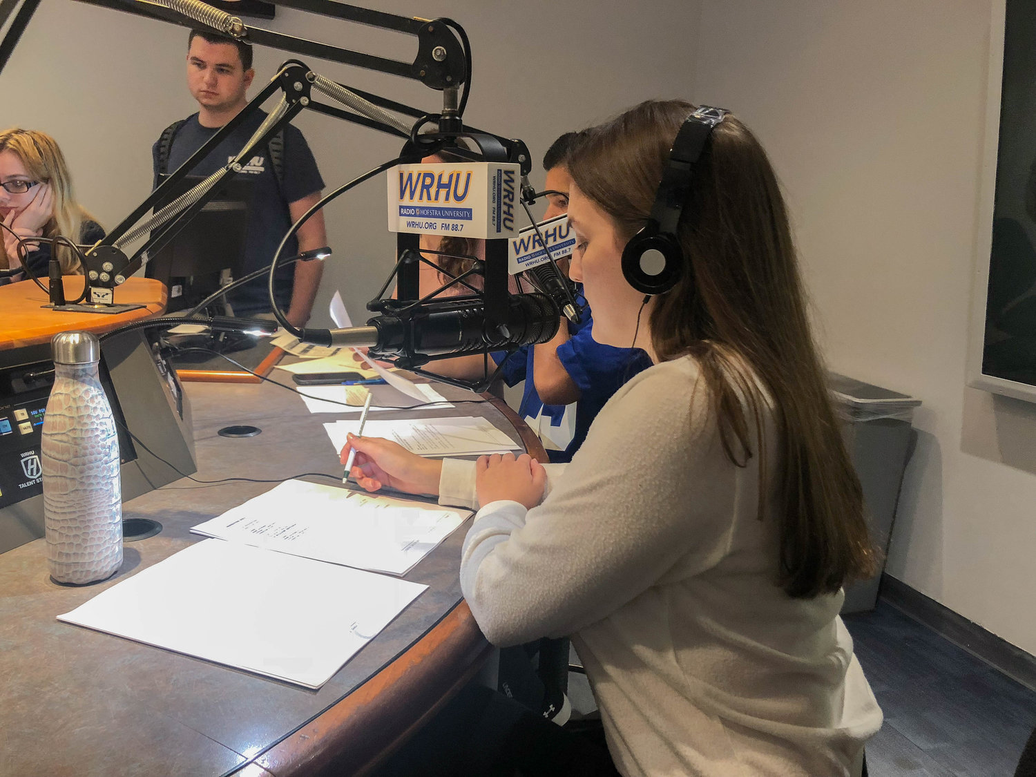 Students can participate in a number of different talk shows at the station, including Hofstra Morning Wake Up Call, Newsline and The Locker Room.