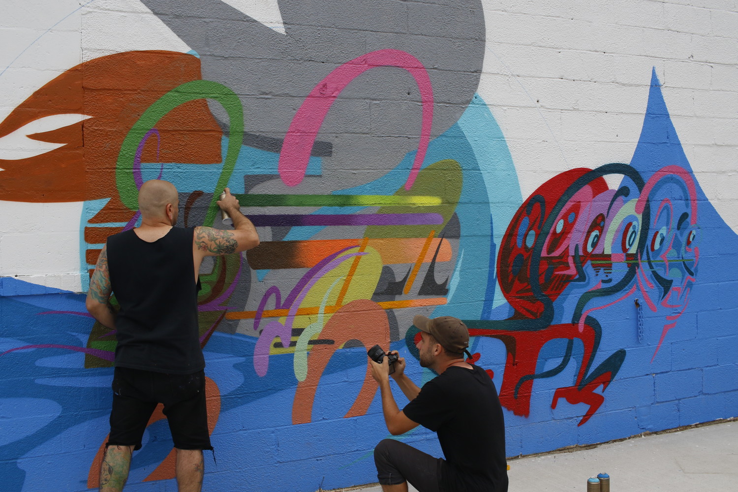 Spray-painting a mural at East Rockaway's Barrier Brewing Co. | Herald ...