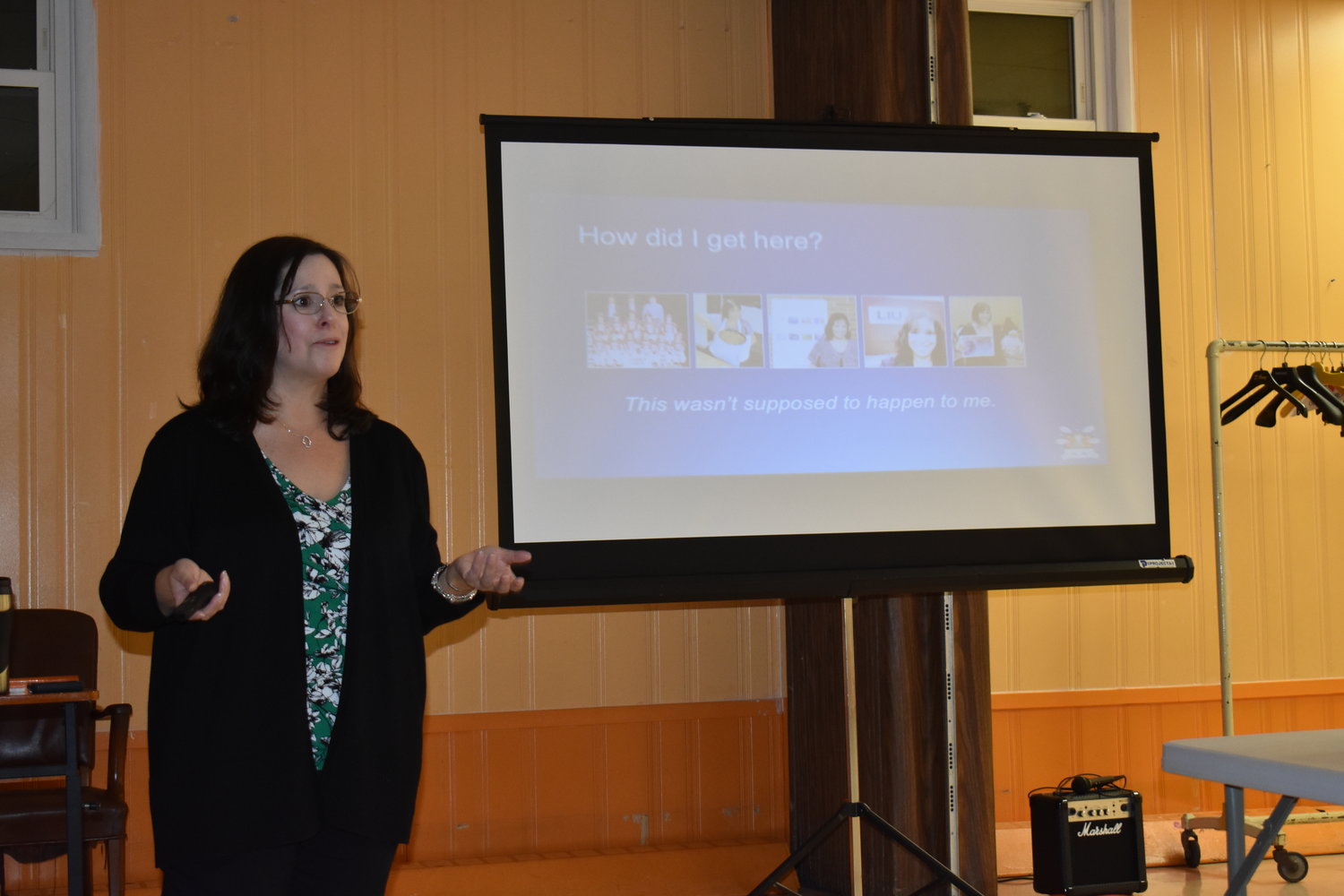 Using her own experience, Valley Stream resident Lisa-Michelle Kucharz discussed how to handle online harassment to both children and adults, at the Oct. 17 JCC cyberbullying workshop.