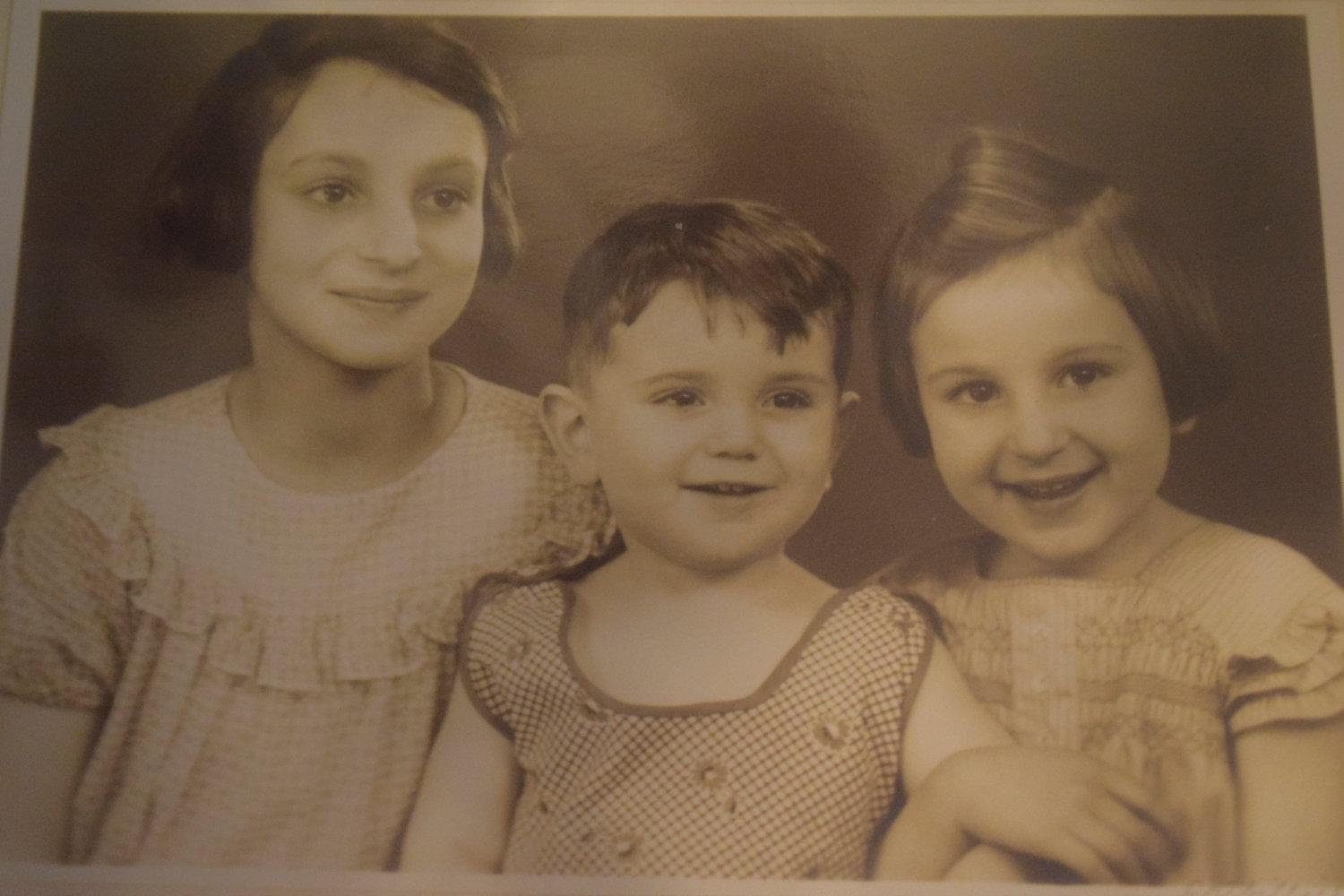 The Bergs left Germany and went to Kenya in 1939. From left were Inge Berg, 9, her cousin Egon, 2, and her sister Jill, 6, that year.