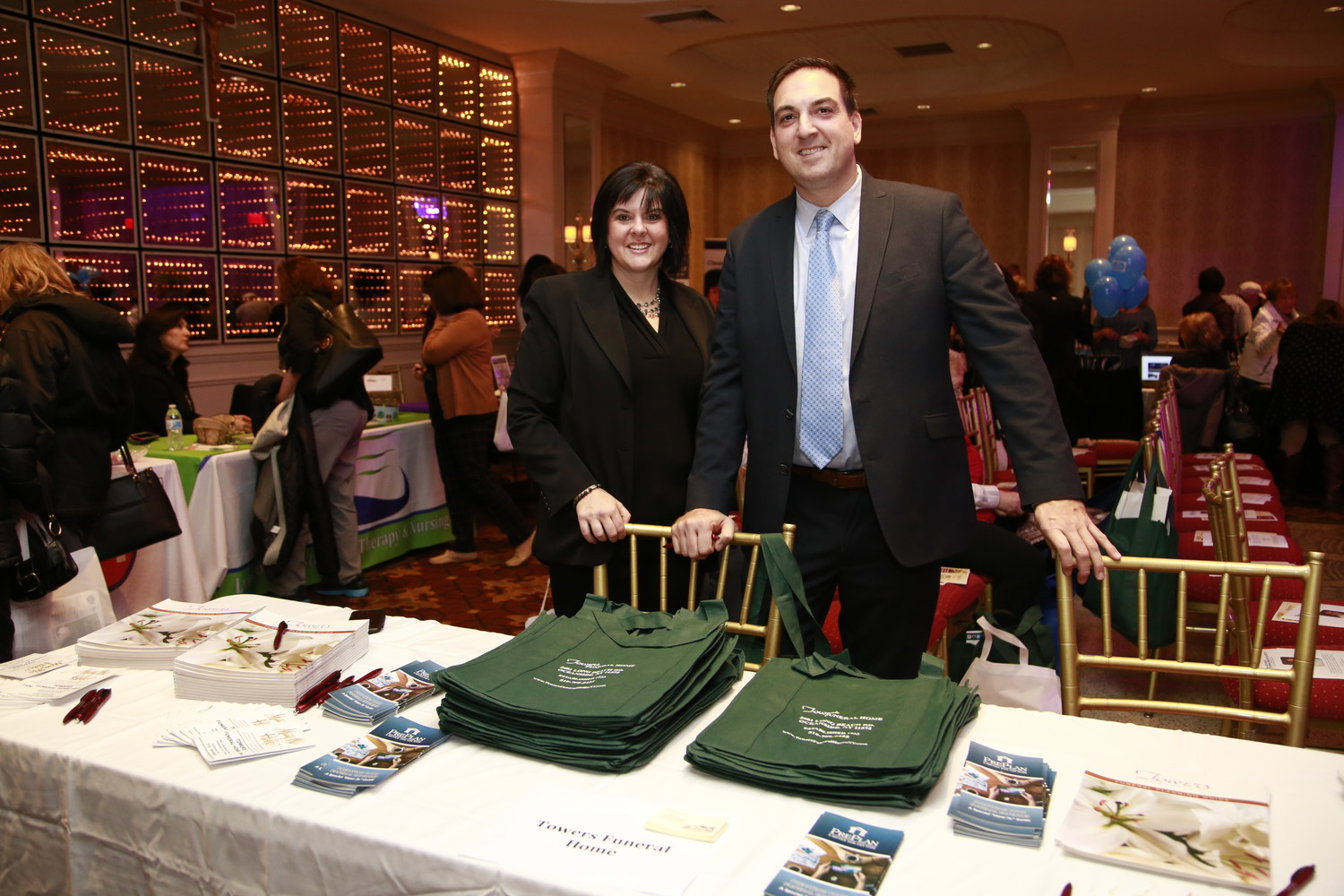Amy Dagger with speaker George Frangiadakis from Towers Funeral Home.