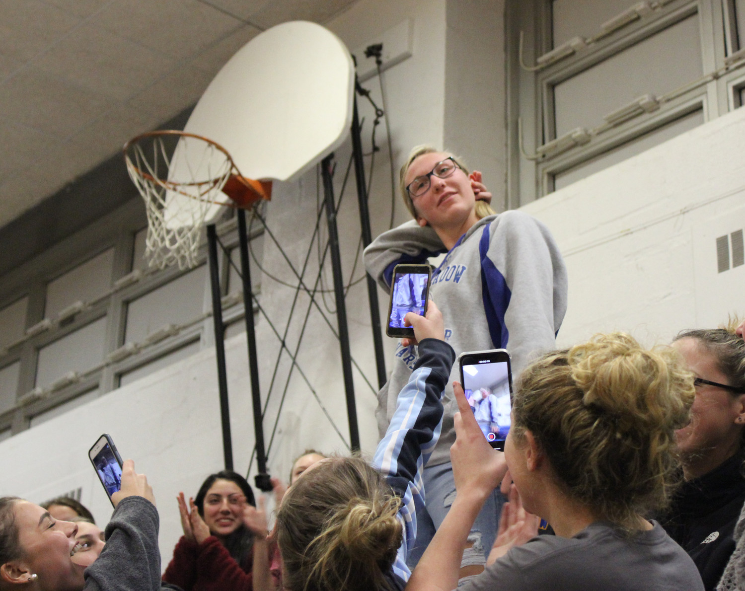 Stephanie Sparkowski believed she was simply cheering on the East Meadow High School boys’ basketball team when the athletic department surprised her with a national honor.