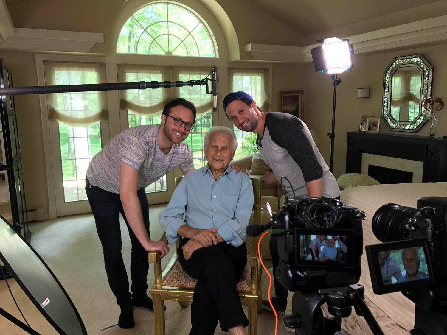 ‘The Starfish’ documentary is a family project. From left, producer Alex Utay, another one of Herb Gildin’s grandchildren, Herb, and the director Tyler Gildin.