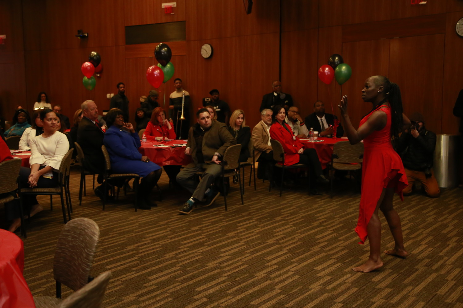 Tijuana Evans performed an interpretive dance at the event.