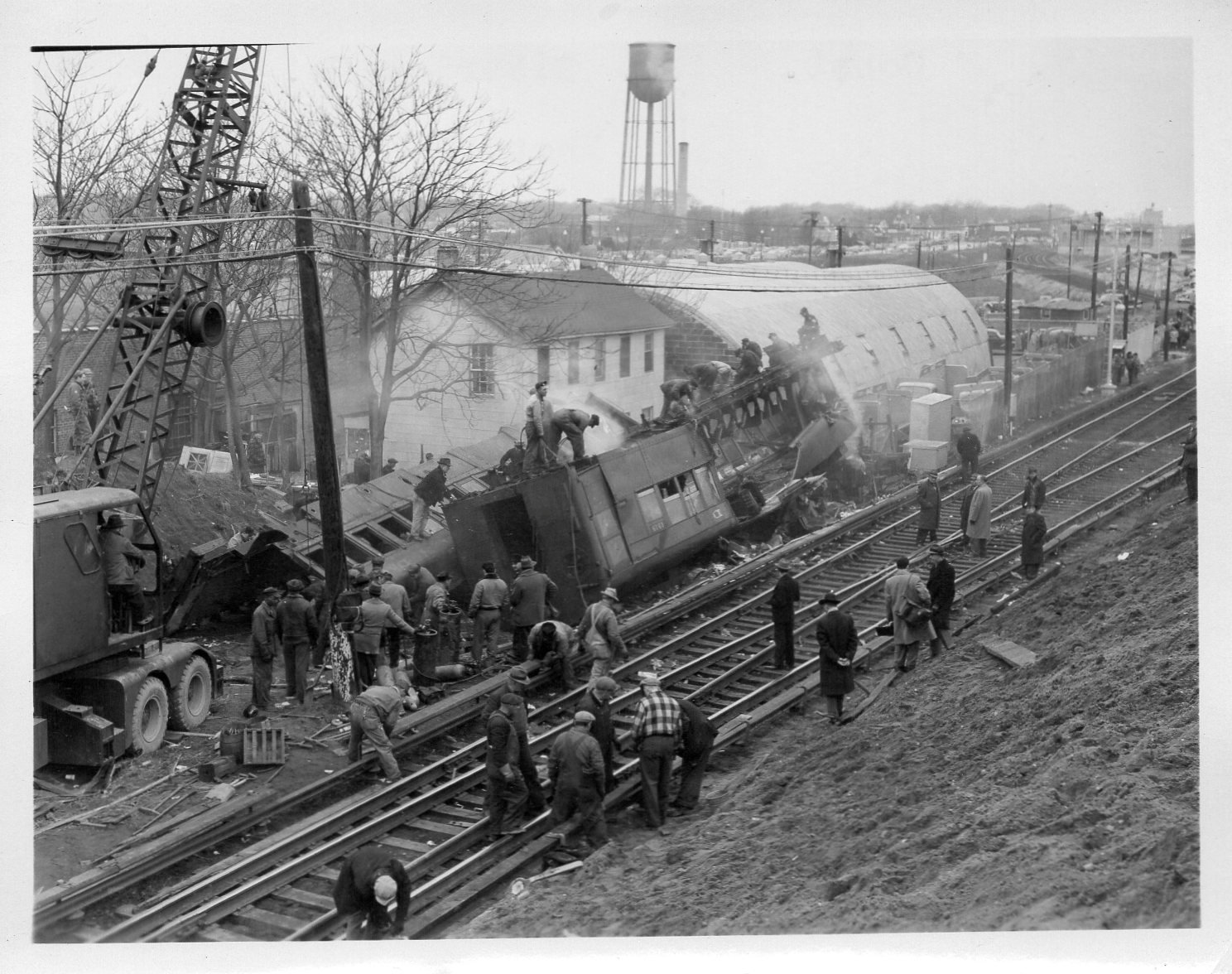 Some 29 people were killed, and more than 100 others were injured, when two Long Island Rail Road trains collided in Rockville Centre at Banks Avenue shortly after 10:30 p.m. on Feb. 17, 1950.