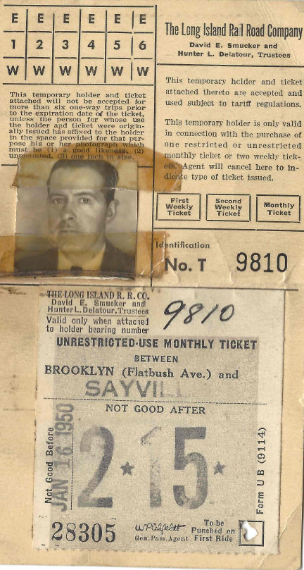 John D. Summerville, who was traveling home to Bohemia, was killed in the wreck. Above, his train ticket.