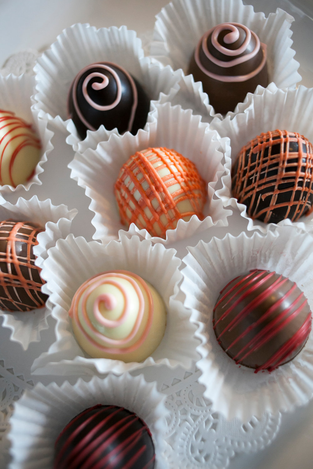 Visitors can sample sumptuous chocolate truffles that are dressed to impressed.
