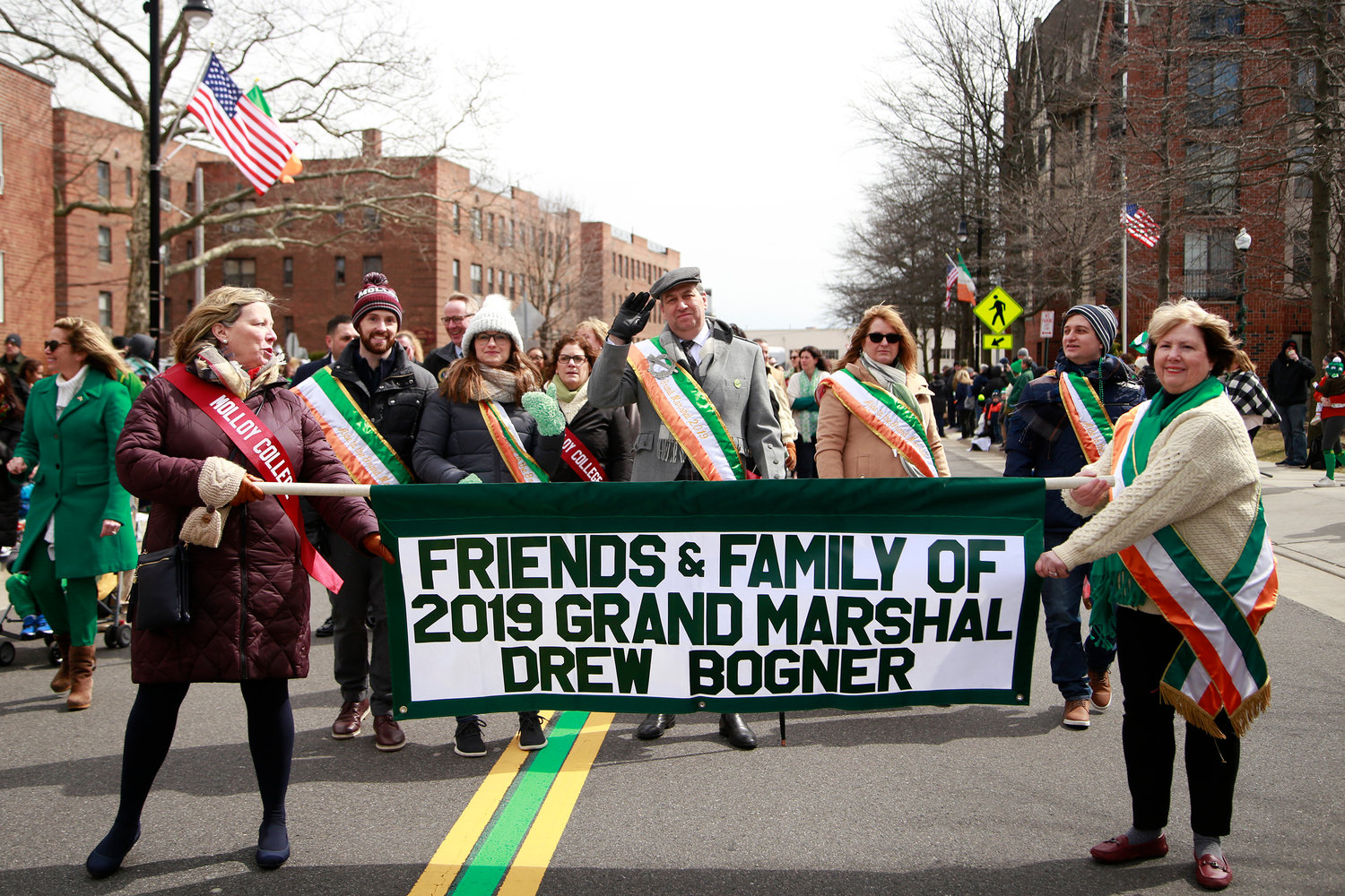 Drew Bogner served as grand marshal of Rockville Centre’s St. Patrick’s Parade on March 23.