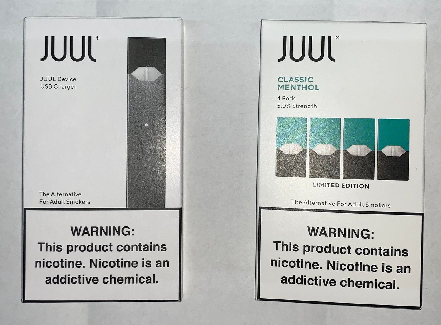 Among the items told were JUUL vaping devices and liquid nicotine pads, police said.