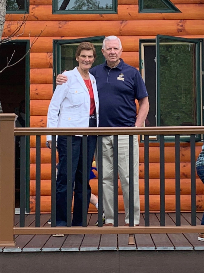 Marianna Winchester and Ronald’s uncle Rocco Gatta, a Marine who served in the Vietnam war, toured the treehouse named for Ronald at Boulder Crest Retreat last Sunday.