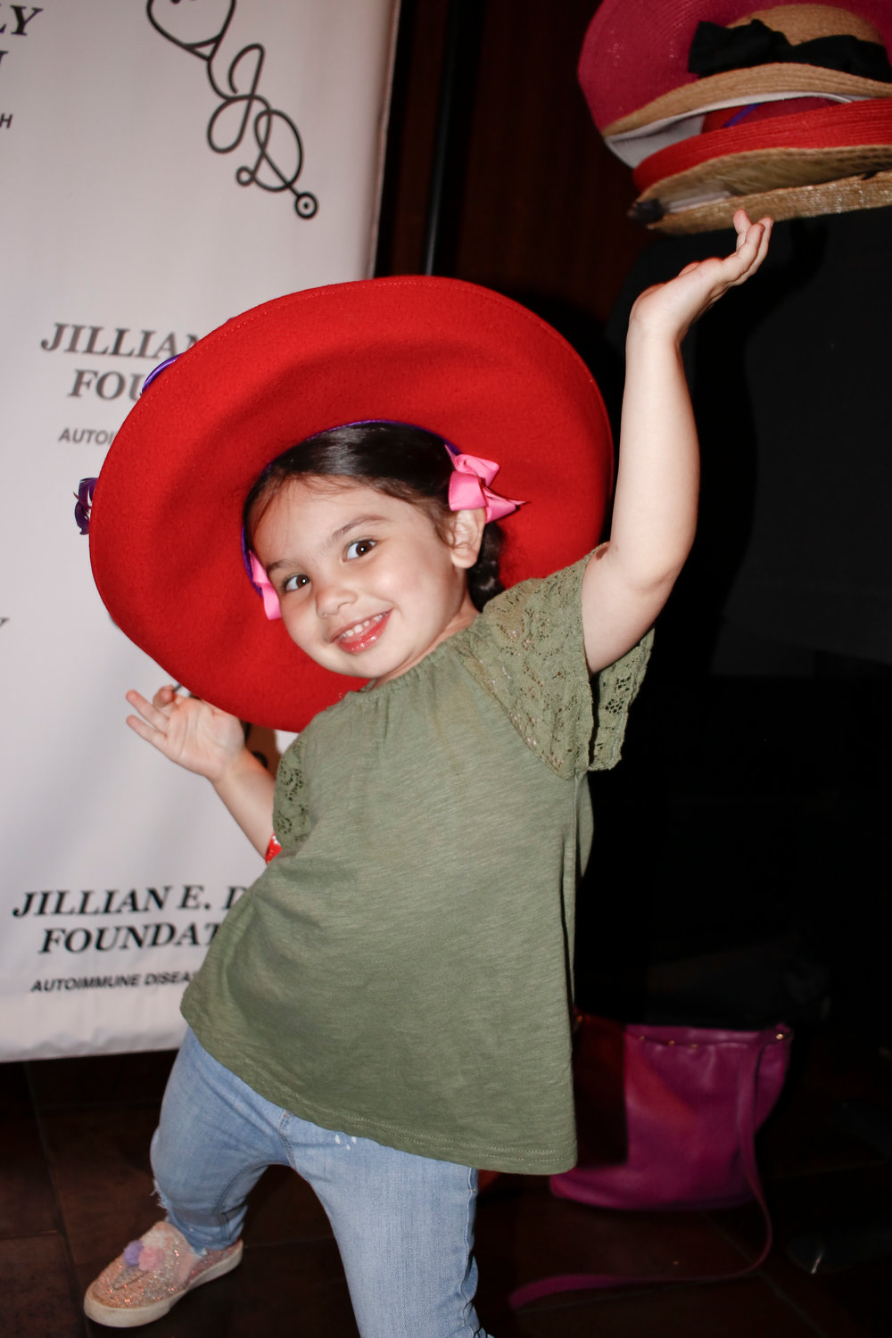 Avianna Durante, 3, modeled a fun hat at the photo booth.
