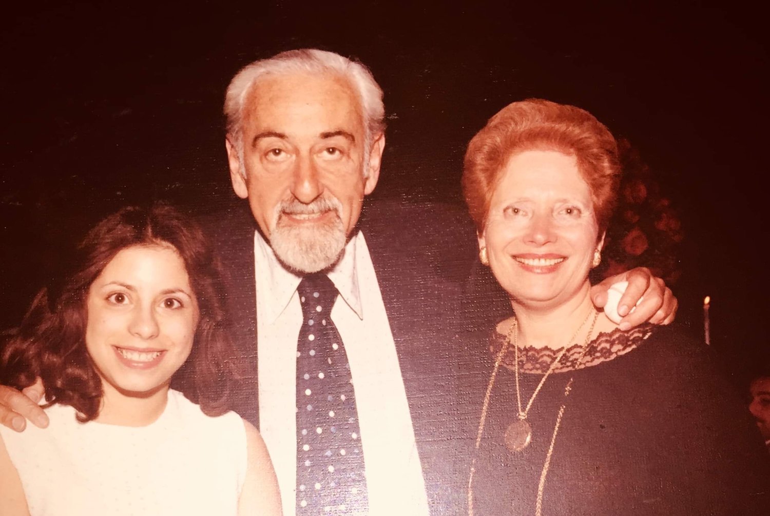 Woodmere resident Cindy Grosz at her bat mitzvah with Rabbi Morris Friedman and Rebbetzin Adelaide Friedman.