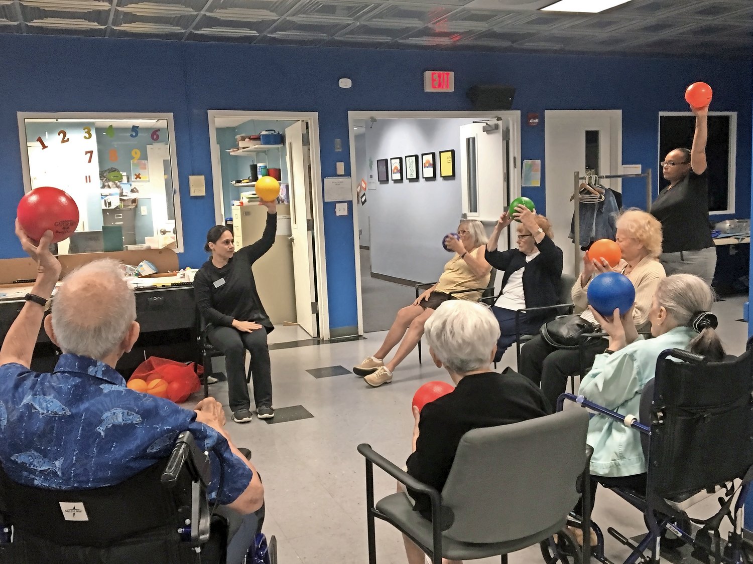 Jackie Ruiz led an exercise class at Senior Adult Day Care on Aug. 7.
