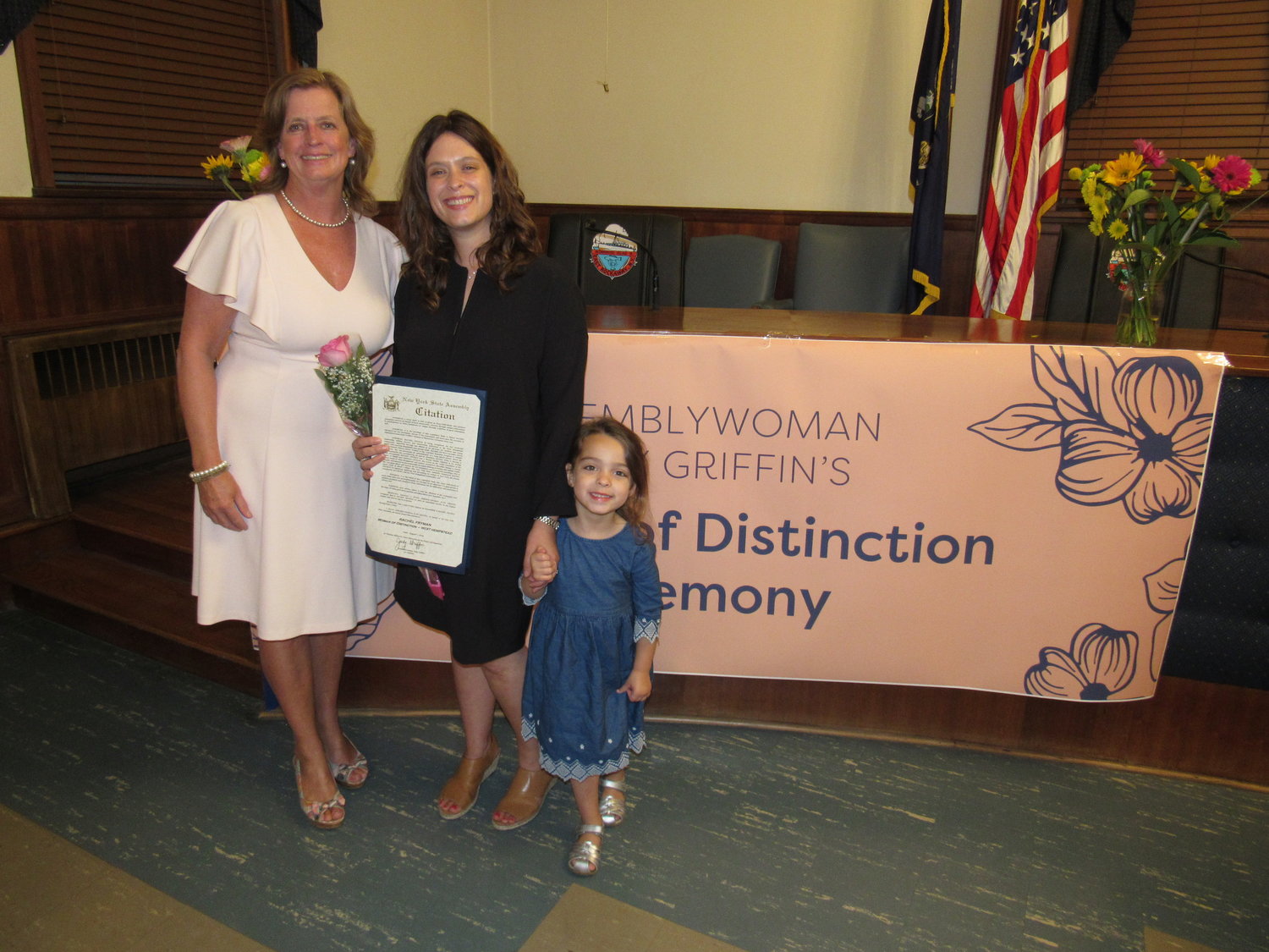 West Hempstead resident Rachel Fryman, who was joined by her daughter, Aliza, was also honored.