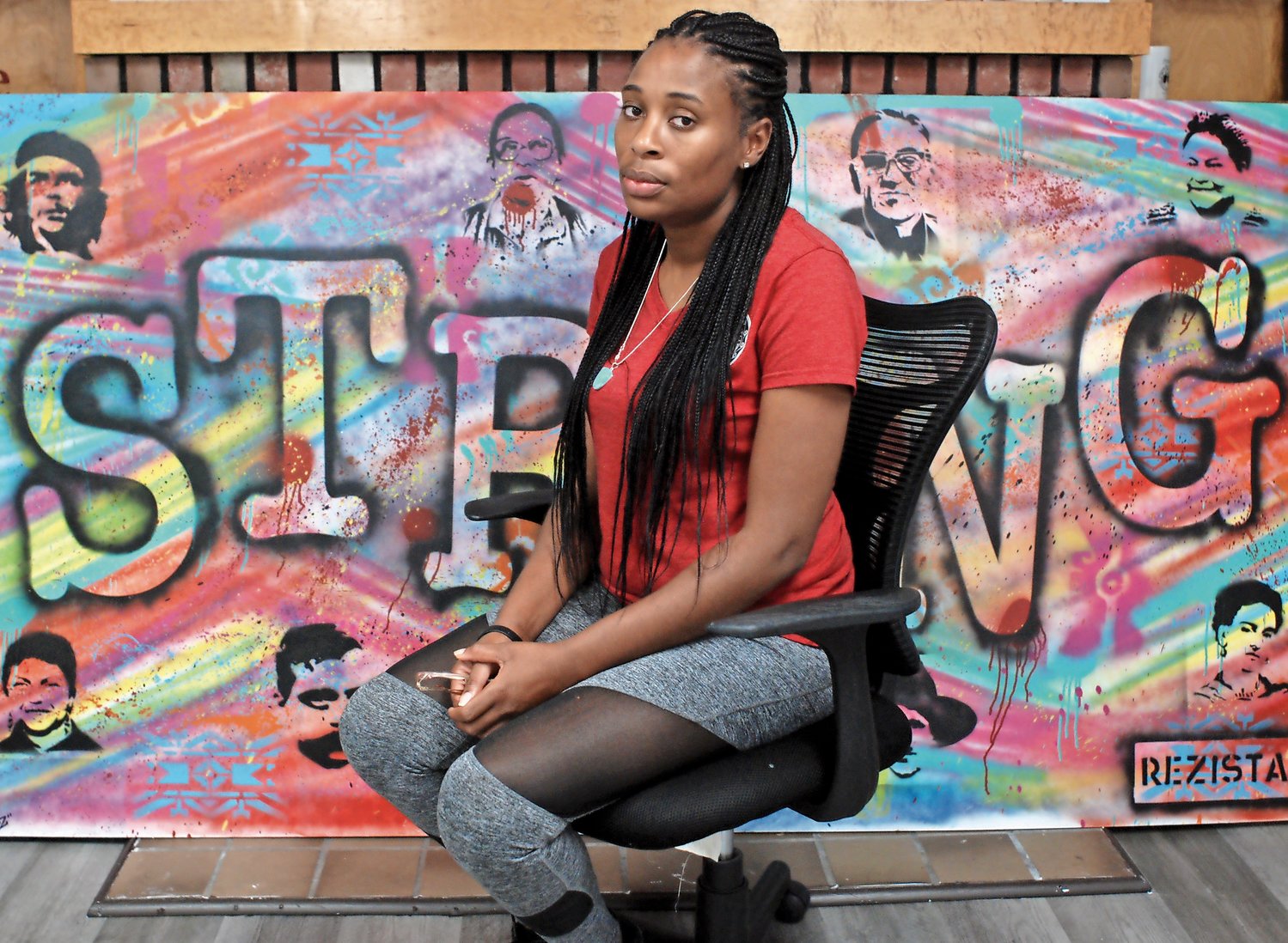 Sharelle Allen, 31, pictured at STRONG Youth in Uniondale, where she is a case manager, said she believes her severe pain when she gave birth suddenly to her second child in 2017 was ignored by her nurse and midwife. According to experts, medical professionals often overlook pain felt by African-American patients, believing that black people have a higher tolerance for pain than white people. Implicit bias and racism in the medical field help explain the disparity in the infant mortality rate between communities of color and white communities, experts say.
