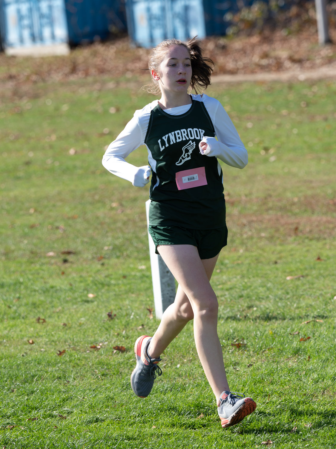Freshman Kaelyn O’Brien thrived this year for Lynbrook’s girls’ cross country team, which captured its first county title on Nov. 2