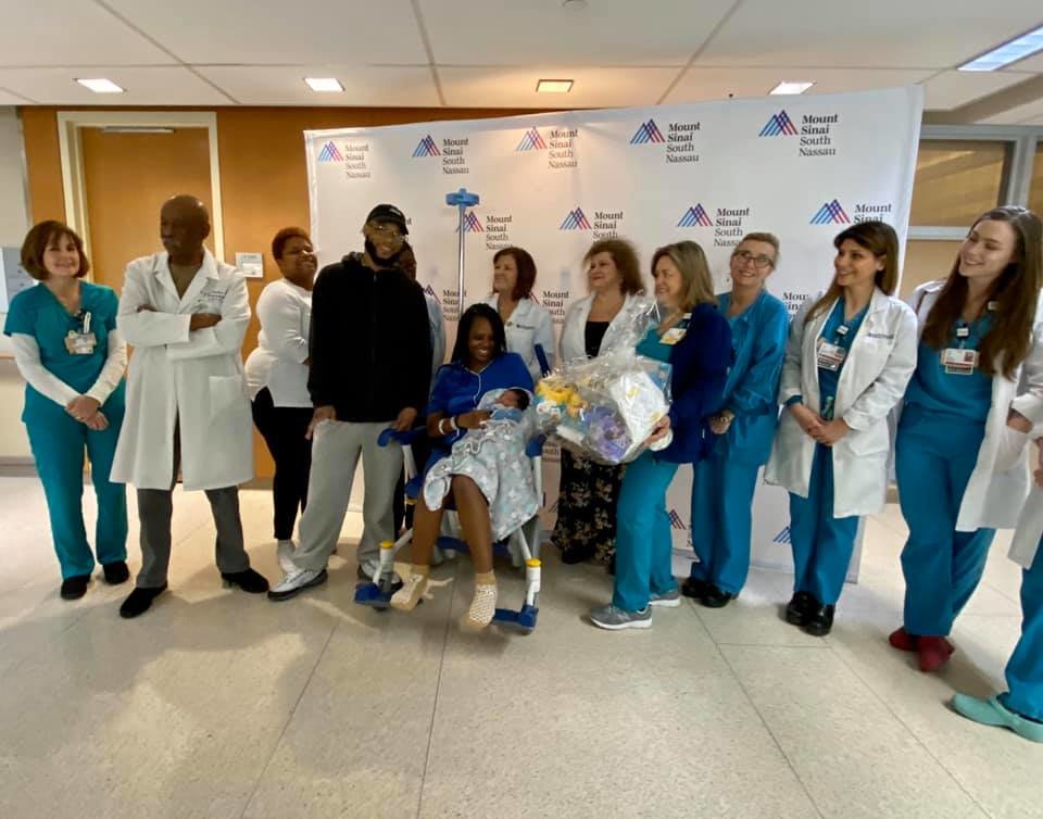 The nursing staff at Mount Sinai South Nassau celebrated the birth of Bernard Casey Hall Nichols.