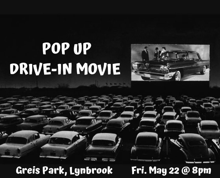Lynbrook officials are partnering with the Chamber of Commerce to host a drive-in movie event on May 22.