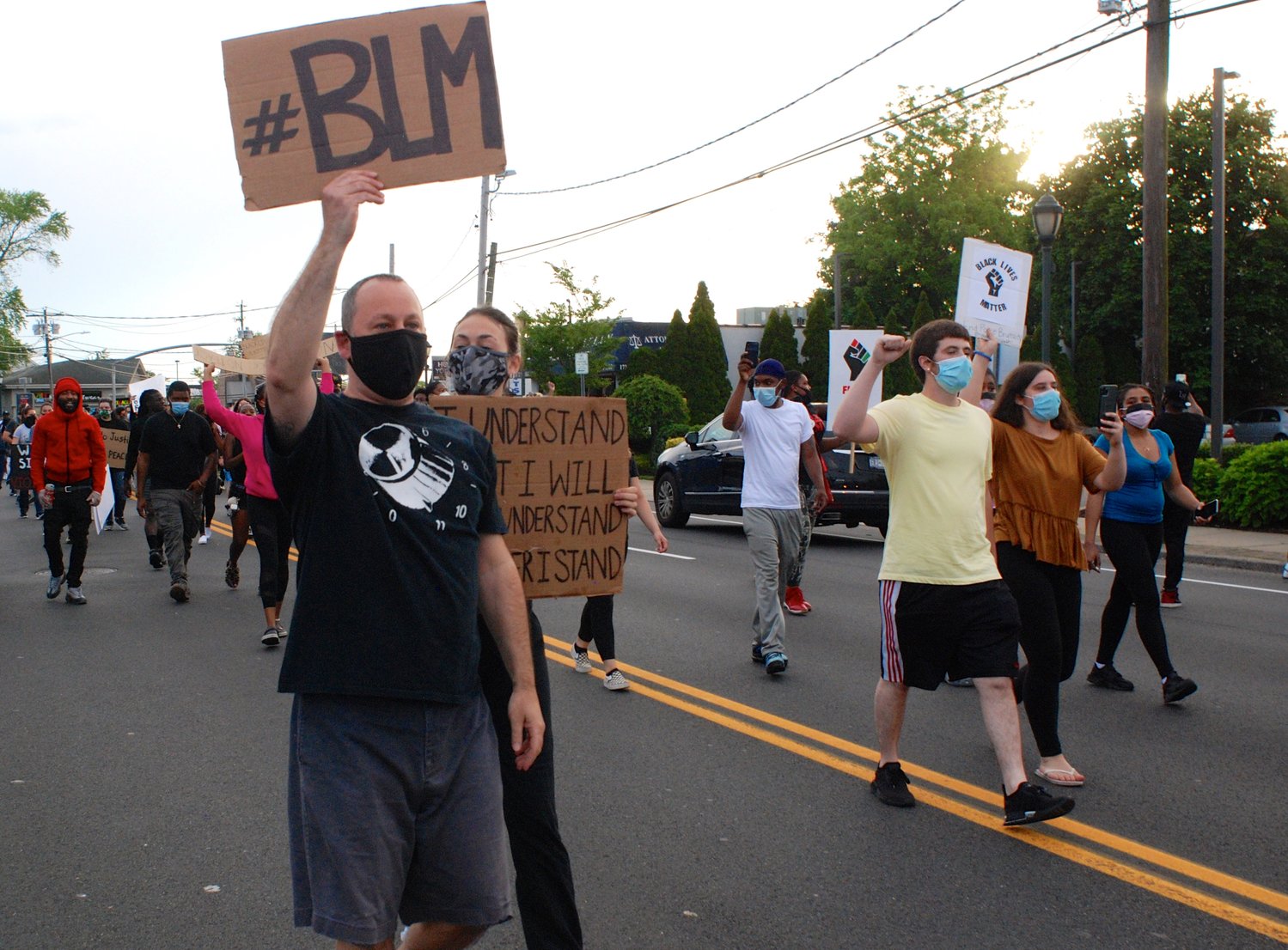 Many marchers brandished Black Lives Matter posters.