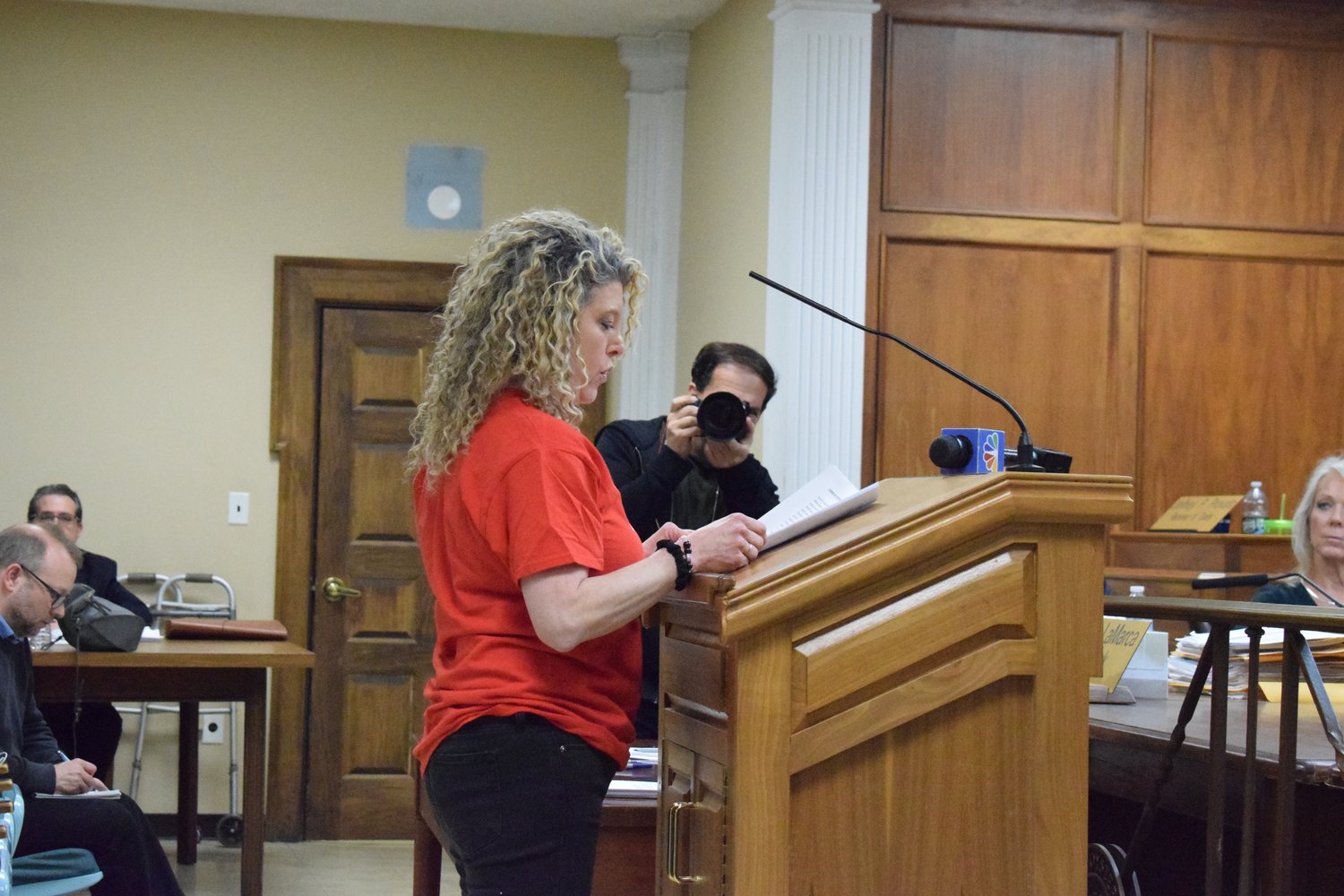 Lori Prisand advocated for changes at the Oyster Bay Animal Shelter during a Town Council meeting on Feb. 11.