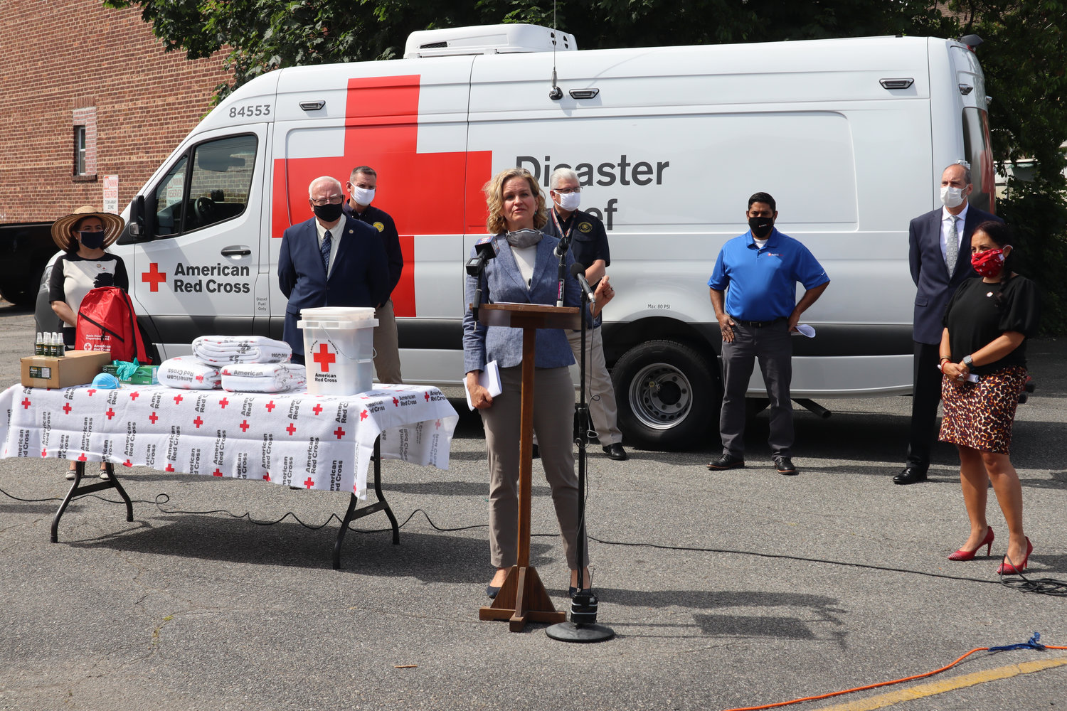 Nassau County Executive Laura Curran and other local officials spoke about ways individuals could prepare themselves for this hurricane season.