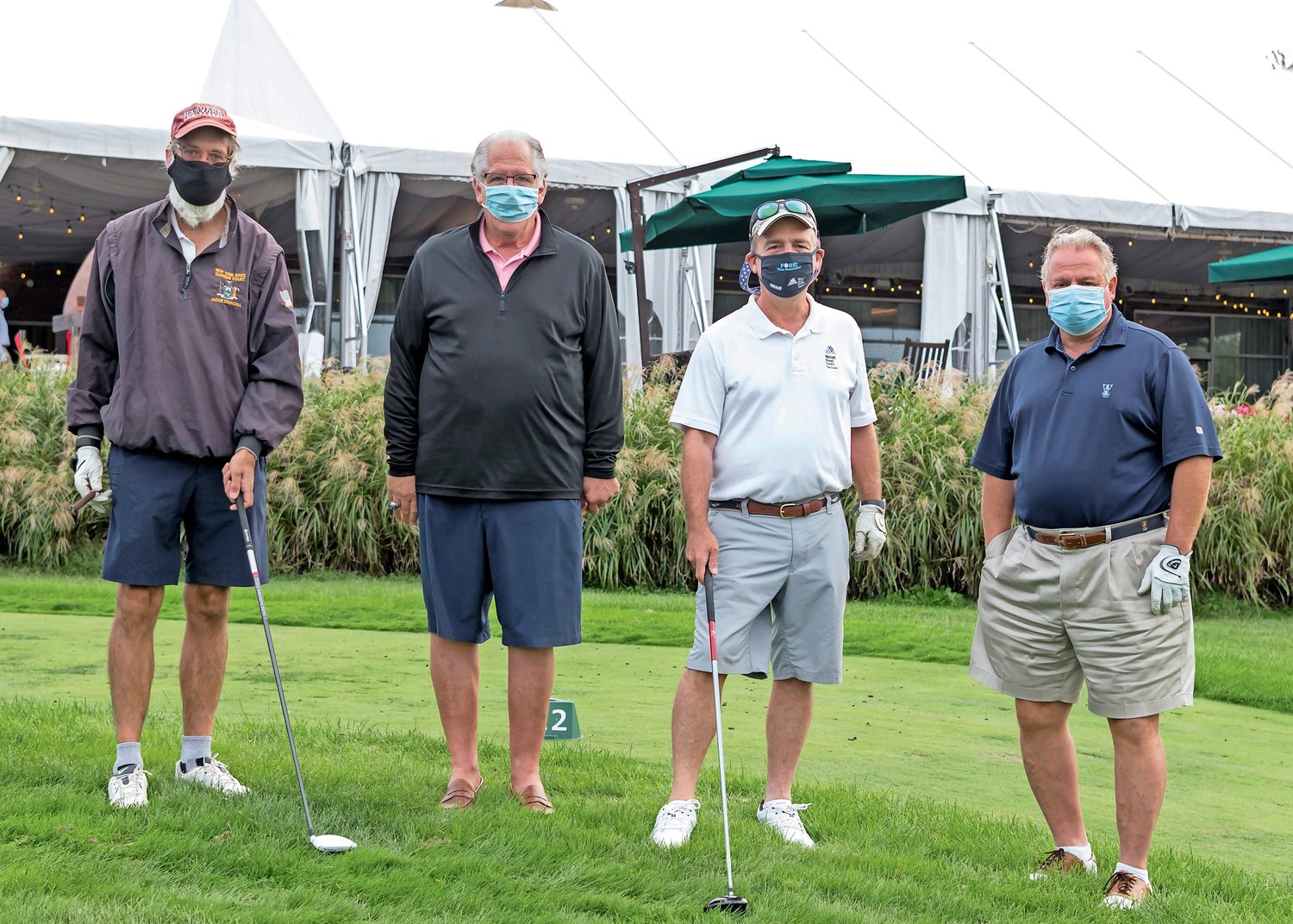 Timothy Driscoll, Justice of the Supreme Court of the State of New York, far left; Tony Cancellieri, vice chairman of MSSN’s board of directors; Joe Calderone, MSSN’s senior vice president of corporate communications; and Michael Sapraicone, president and CEO of Squad Security, enjoyed the hospital’s 36th annual golf outing.