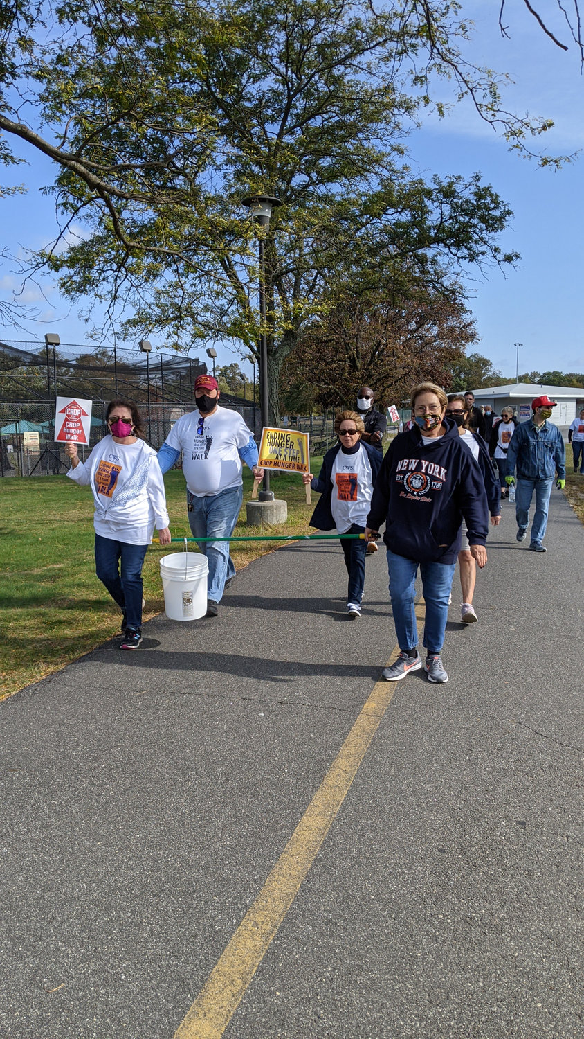 Leaders of the pack: Members of Holy Trinity Orthodox Church in East Meadow in Eisenhower Park last Saturday to raise money for hunger issues at home and overseas.