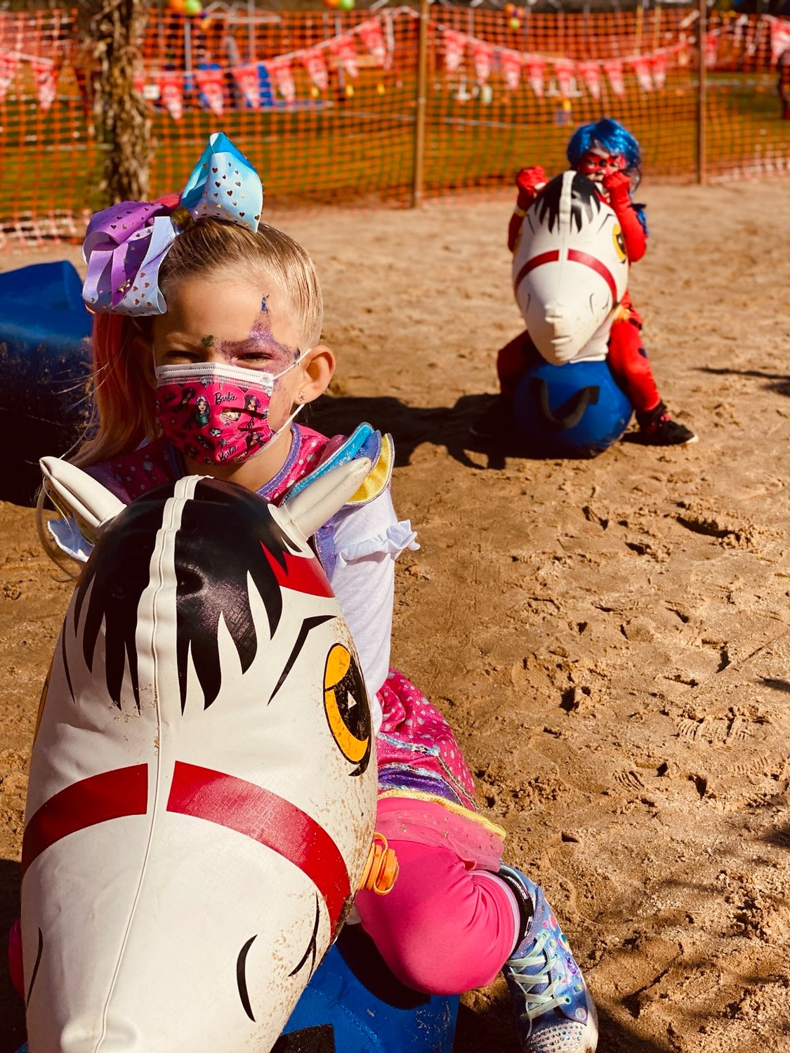 During Rolling River Day Camp’s Halloween Spooktacular, Savannah Hennessey participated in the horse corral.