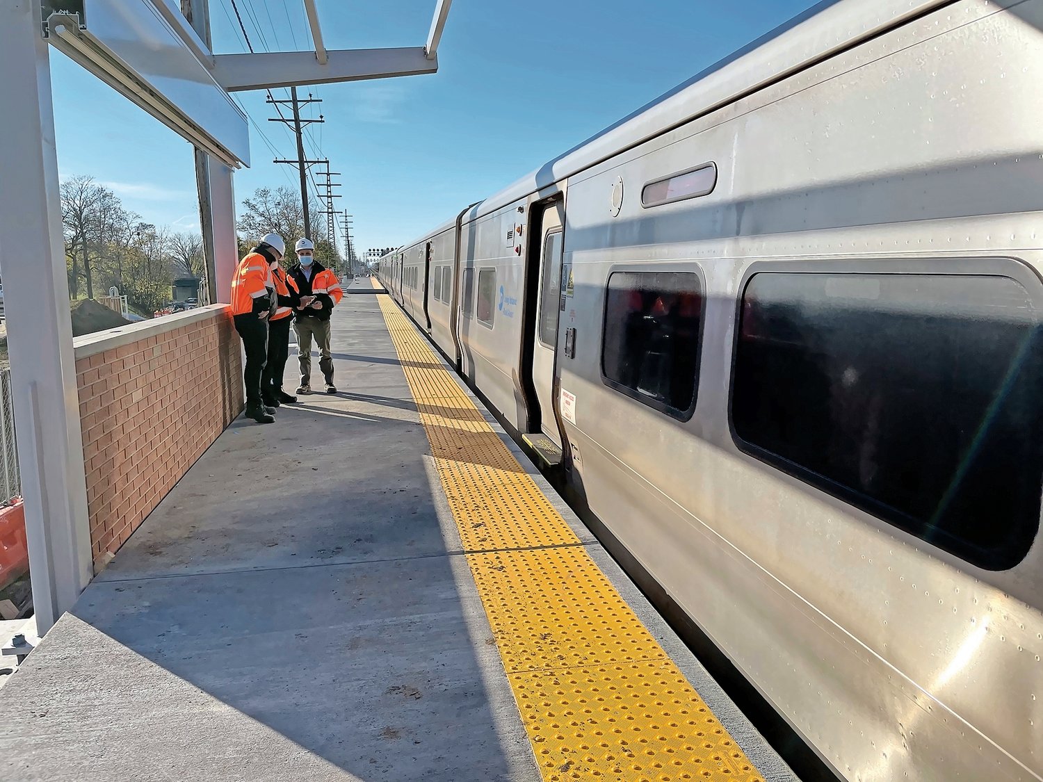 Sections of the south platform of the new Elmont LIRR station have recently been installed.