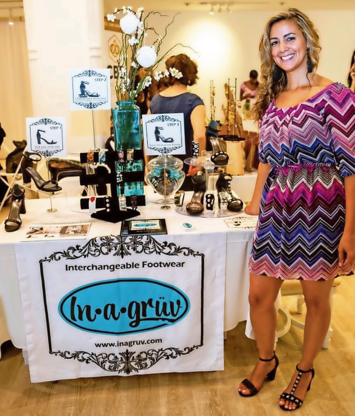 In-A-Gruv owner Ada Duran is offering a pair of black heels and a set of shoe accessories on the wish list.