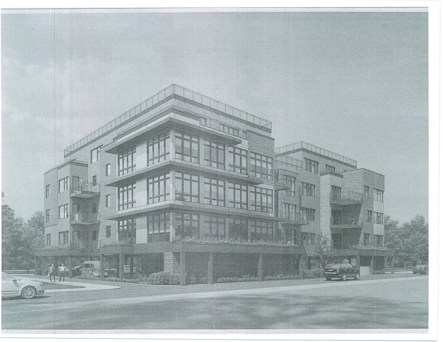 A mockup of the proposed apartment complex