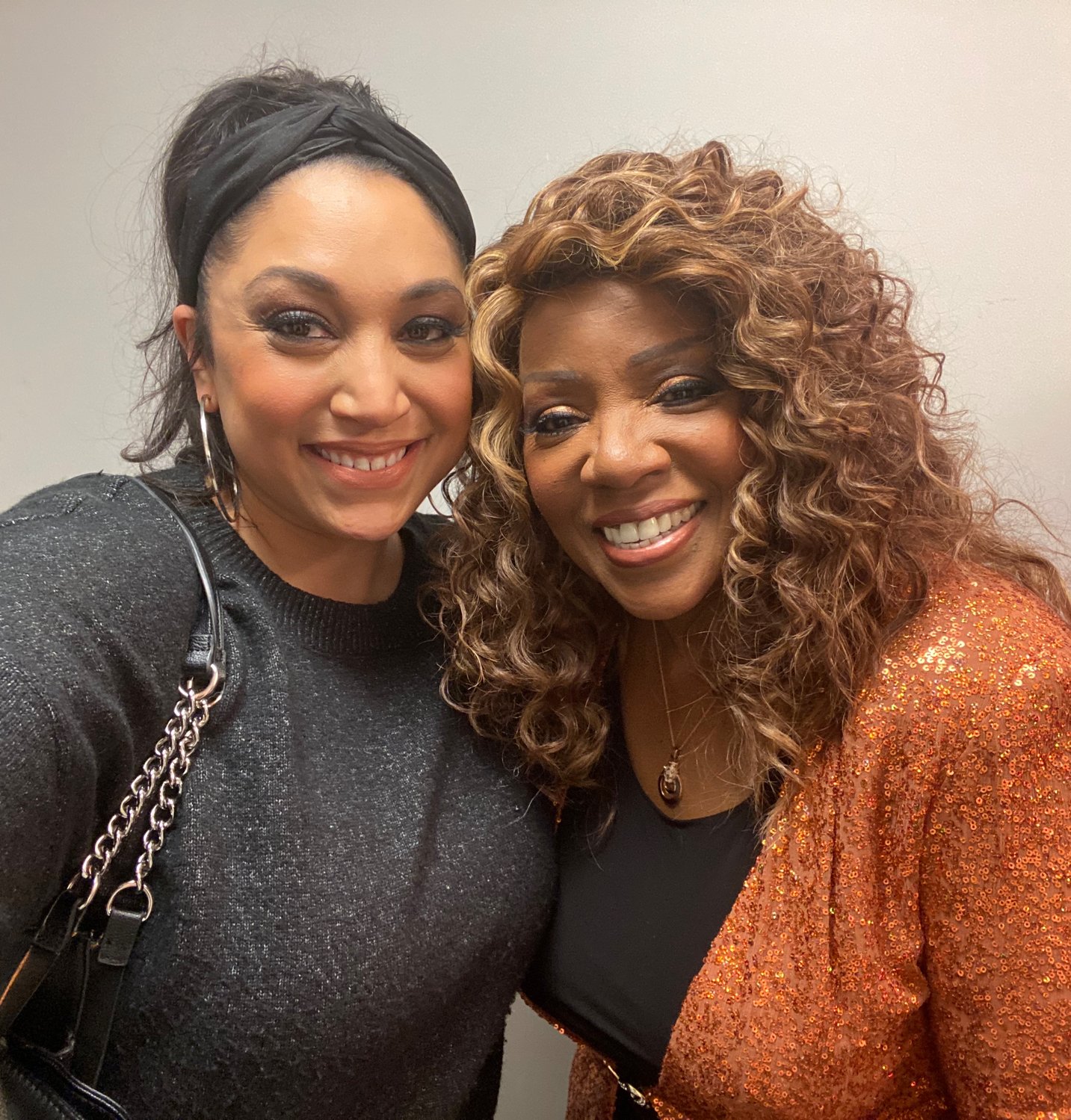 Ana Salvemini, left, is a background vocalist for the “I Will Survive” singer Gloria Gaynor.