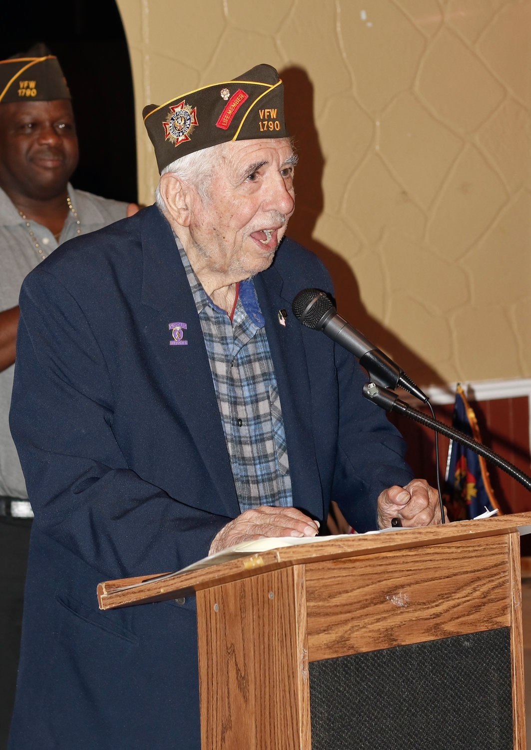 Palermo speaking at the rededication of VFW Post 1790 in honor of former Commander Joseph Marando Jr. in 2019.