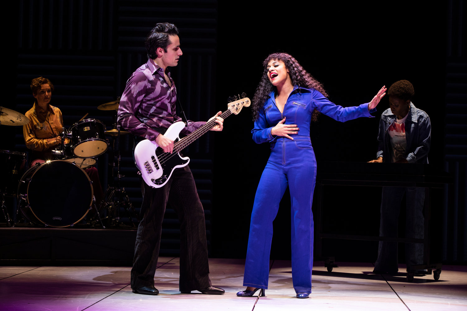 Jared Zirilli, left, starred in Broadway’s “Summer: The Donna Summer Musical” at the Lunt-Fontanne Theatre in New York City. These days he is working as an acting coach, after pandemic-related theater closures forced the industry to shut down.