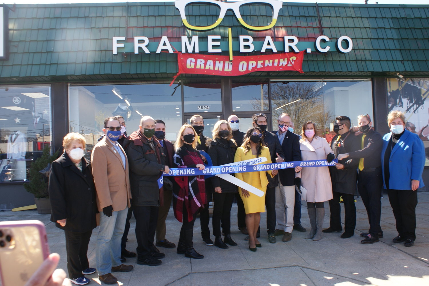 The Oceanside Chamber of Commerce hosted three ribbon cuttings on March 13, including at FrameBar Company.