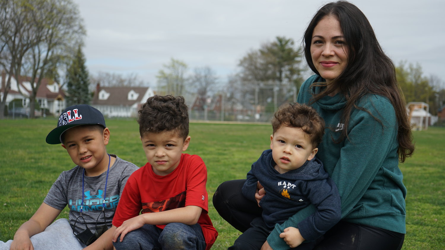 District 13 parent Jessica Ramirez with her sons Antonio, 8, Luca, 6, and Ryan 2. She said she looked forward to sending Ryan to the district’s universal pre-K program if it is implemented within the next two years.