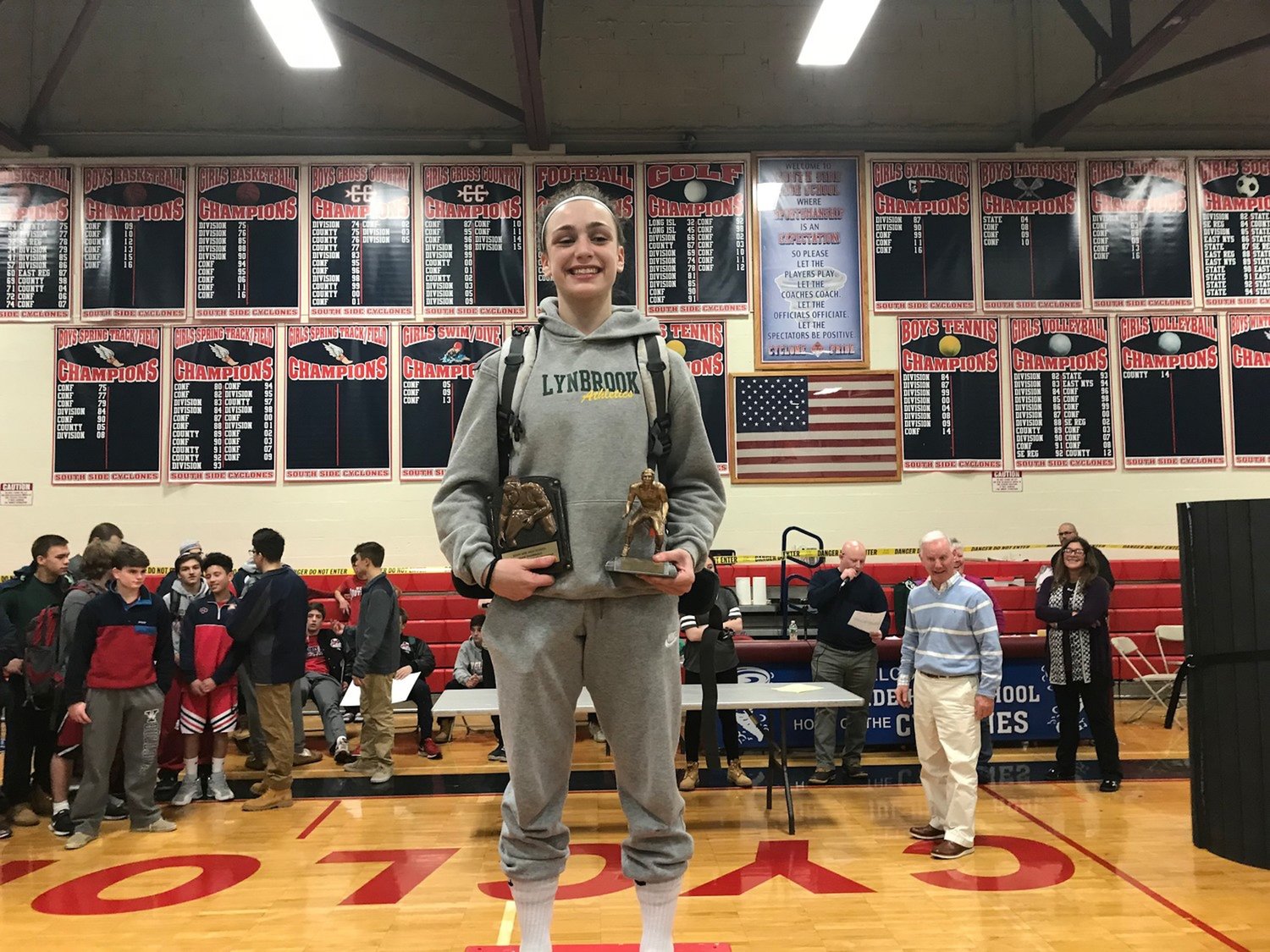 Former Lynbrook High School wrestler Ally Fitzgerald committed to join the new women’s team at Sacred Heat University in Connecticut. She made history as a freshman at LHS in 2018, when she became the first female to win in her weight class at a boys’ wrestling tournament in Nassau County.