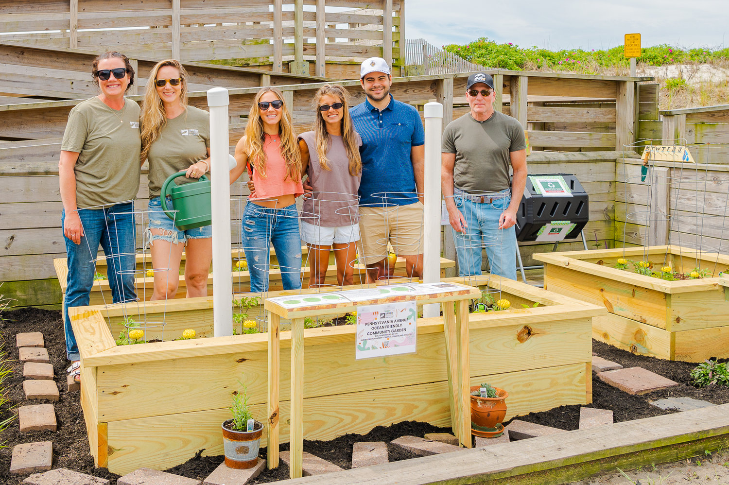 Volunteers with the Surfrider Central Long Island Chapter at their Ocean Friendly Garden.