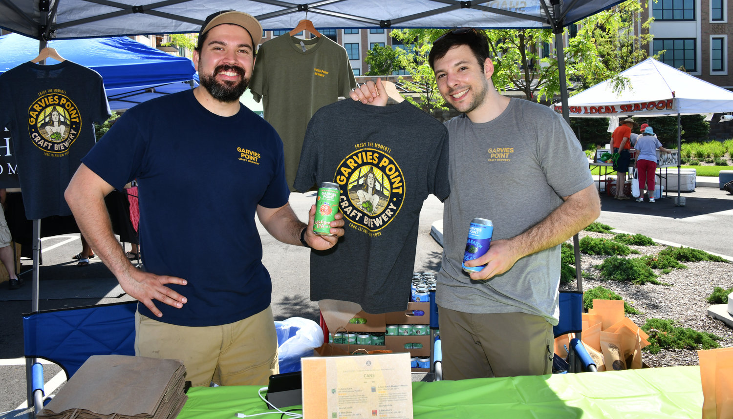 Kevin Hogan and Mark Scoroposki of Garvies Point Brewery were happy to be a part of the market and promote their business, which is located across the street.