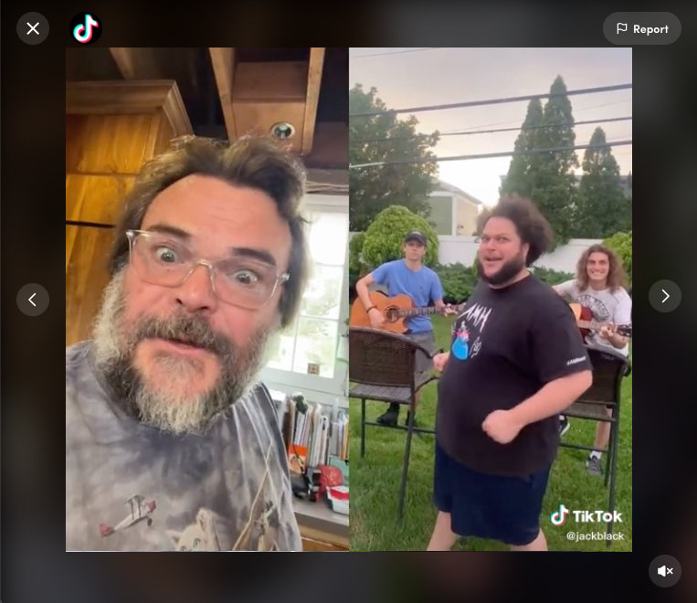 Actor and musician Jack Black’s video reply to local rock band Adam and the Metal Hawks’ performance went viral and has attracted over 64 million views and 12.9 million likes on TikTok.