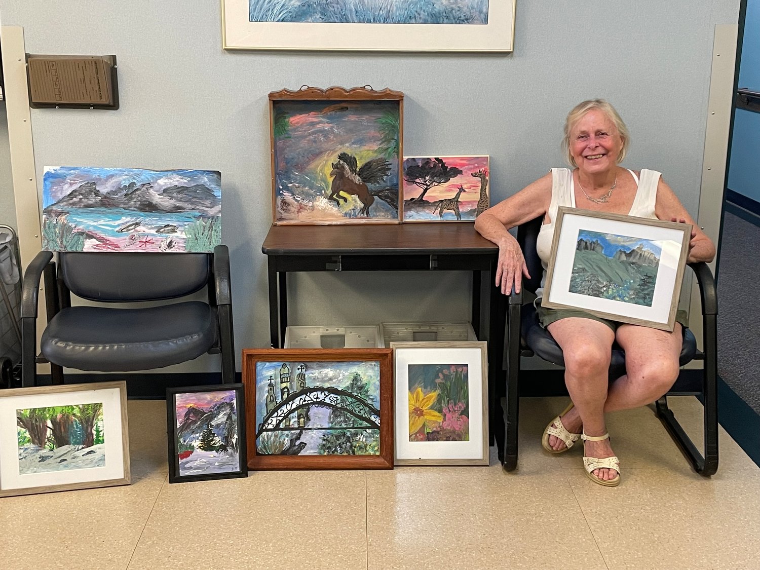 Though Rockville Centre resident Rita Meury, 74, is visually impaired, she has a knack for painting, and used her skill to help others stay positive during the coronavirus pandemic.