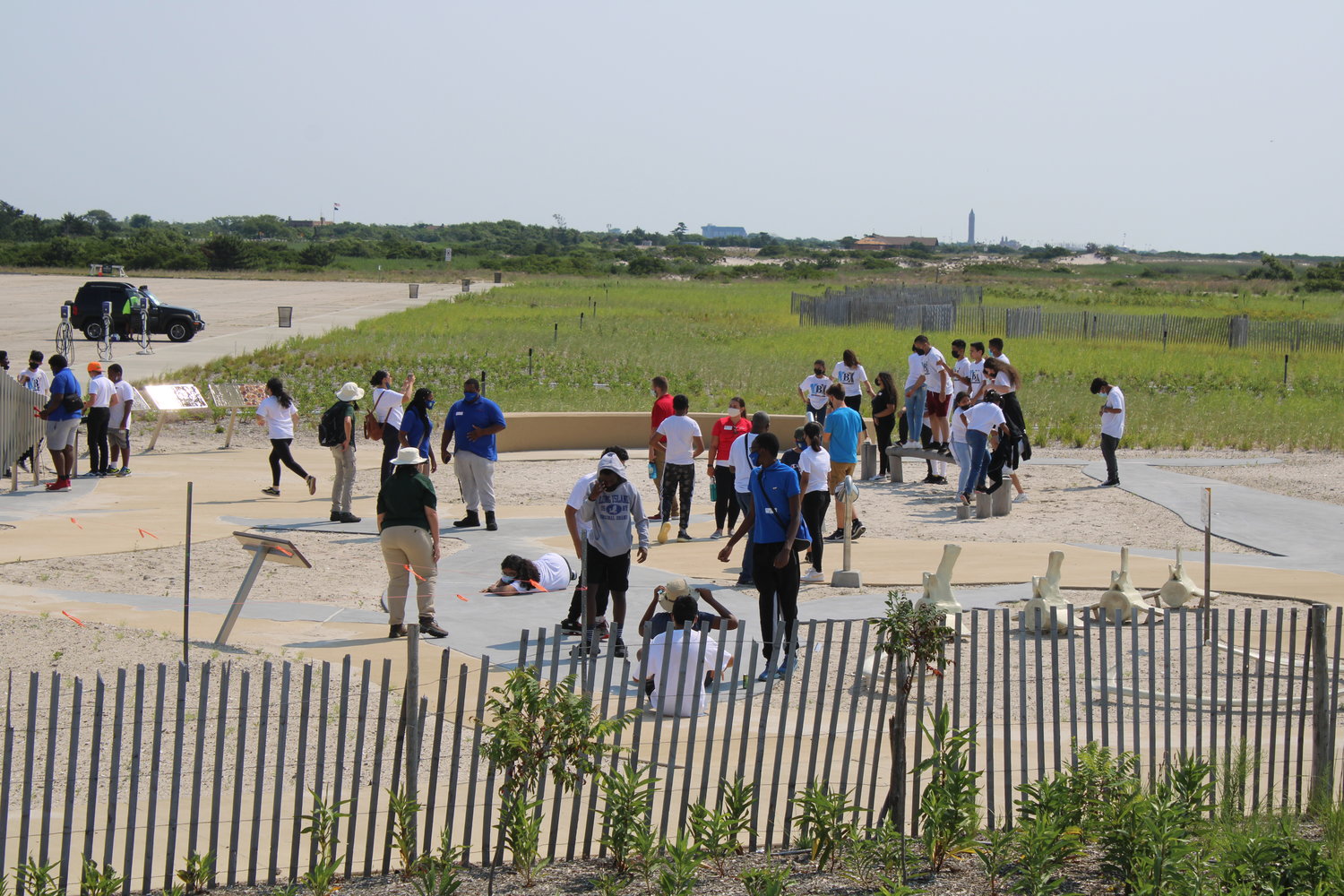 Students in My Brother’s Keeper Hempstead, operated through ABGS Middle School in the Hempstead Union Free School District, was the first group of students at Jones Beach State Park on July 22.