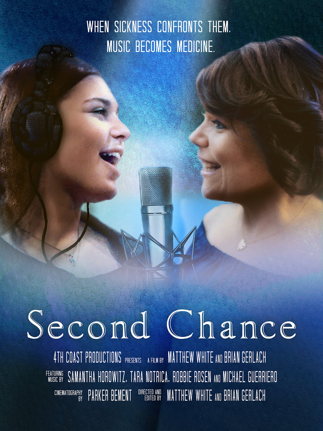 Merrick 
residents Tara Notrica, near left, and her daughter, Samantha Horowitz, are the subjects of the documentary “Second Chance,” which details Notrica’s battle with mast cell disease and includes music that Horowitz wrote.