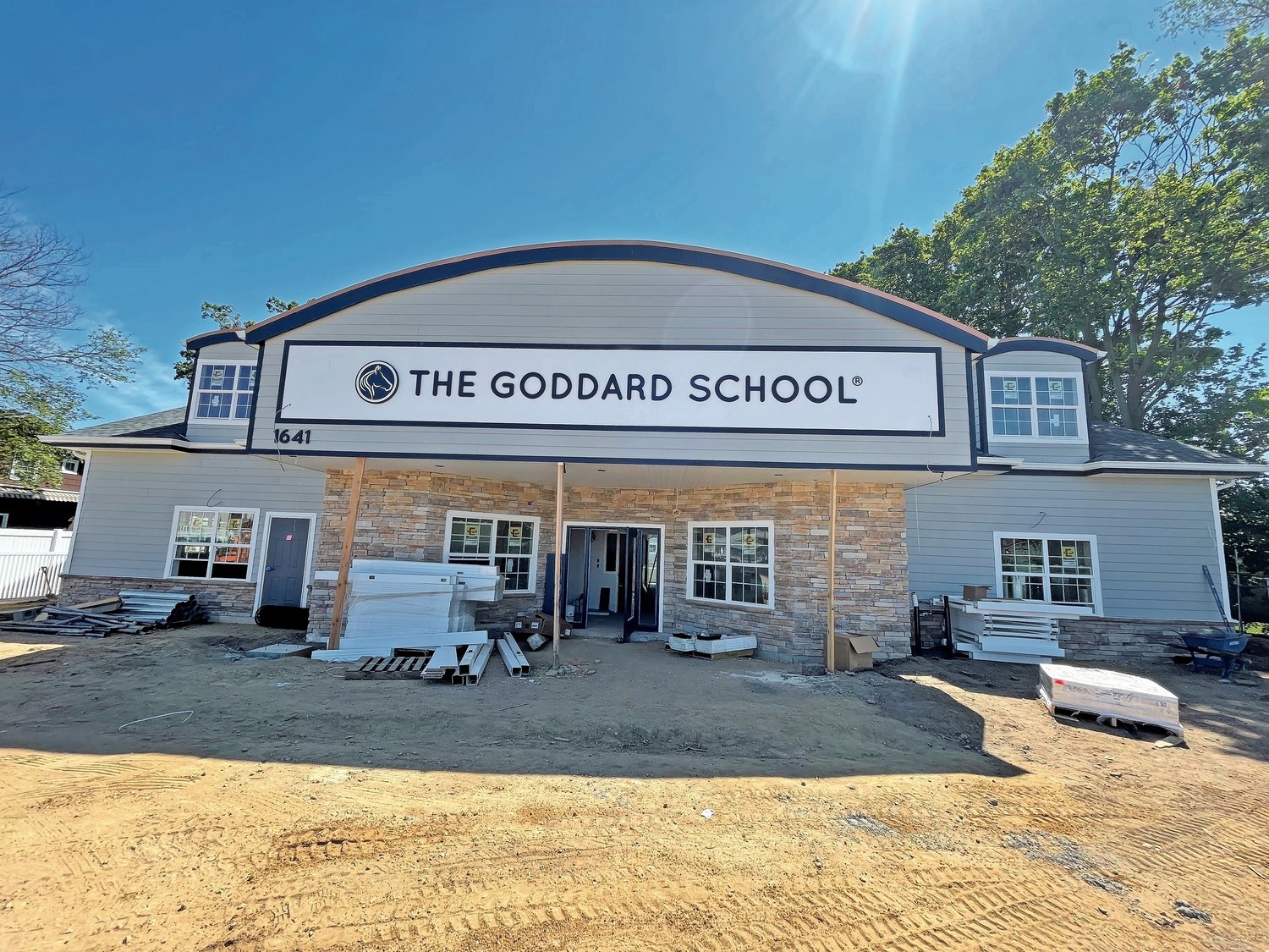 Construction of The Goddard School in North Bellmore is nearing completion.
