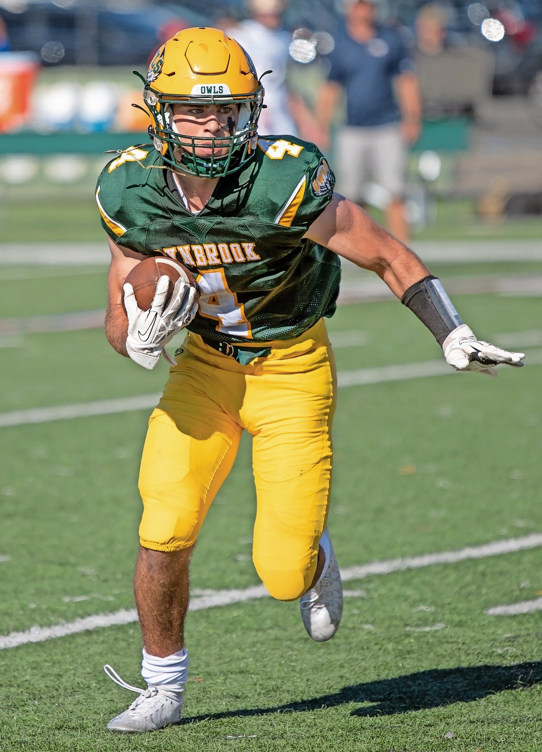 Senior Michael Fagen had a huge say in Lynbrook's 48-27 victory over defending county champ Manhasset in Week 2 with two rushing touchdowns and a receiving score.